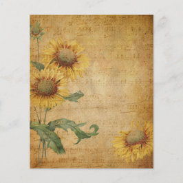 花と音楽ヴィンテージスクラップブック紙