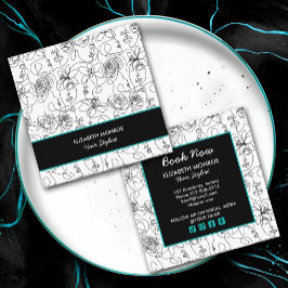 花と顔美容師メイクアップ スクエア名刺