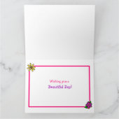 花と風船を持つジャンボハッピーバースデー カード (内部)