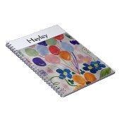 花と風船スパイラル ノートブック (右側)