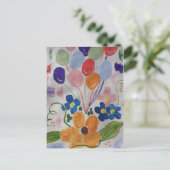 花と風船 ポストカード (スタンド正面)