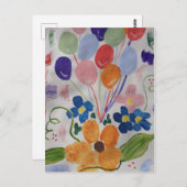 花と風船 ポストカード (正面/裏面)