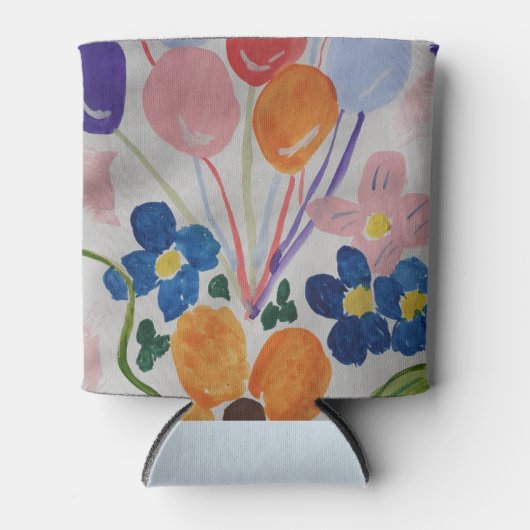 花と風船 缶クーラー (正面)