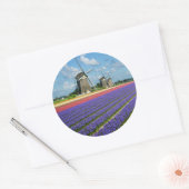 花と風車ラウンドステッカー ラウンドシール (封筒)