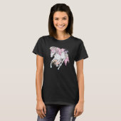 花と馬の動物愛好家のためのアパレル Tシャツ (正面フル)