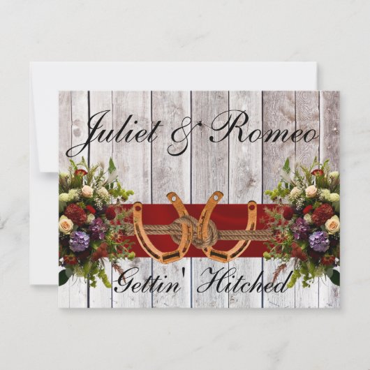 花と馬の靴、赤いリ結婚ボン (正面)