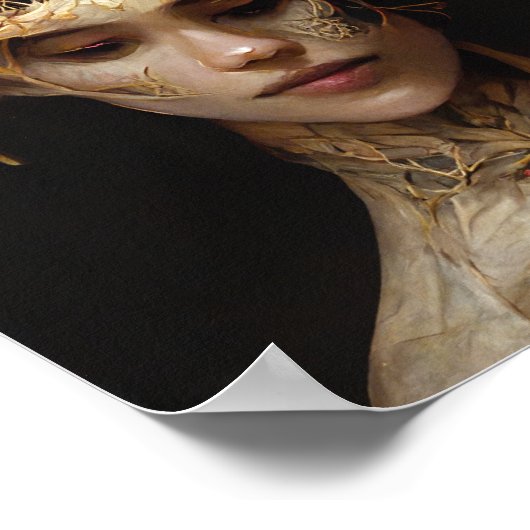 花と骨2 Surreal Gothicファンタジーアート ポスター (角)