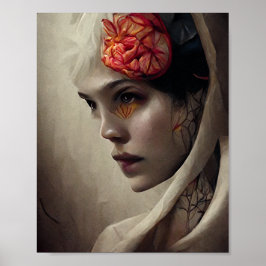 花と骨4 Surreal Gothicファンタジーアート ポスター