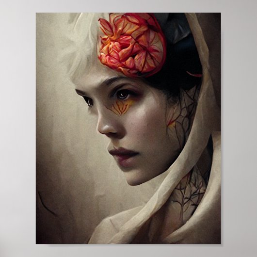 花と骨4 Surreal Gothicファンタジーアート ポスター (正面)