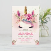 花と魔法のユニコーン誕生日パーティー 招待状 (スタンド正面)