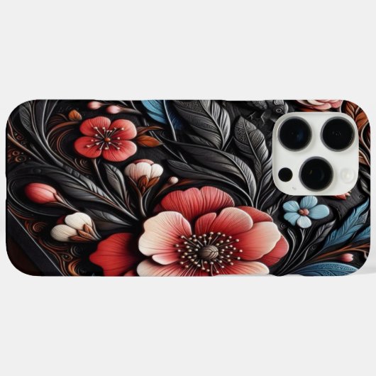 花と鮮やか枝のシーン Case-Mate iPhoneケース (裏面 (横))