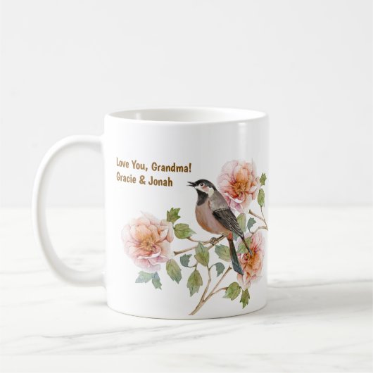 花と鳥と写真 コーヒーマグカップ (左)