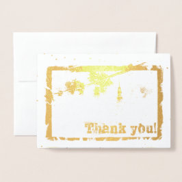 花と鳥と塔で感謝 箔カード