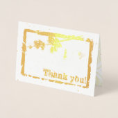 花と鳥と塔で感謝 箔カード (正面)