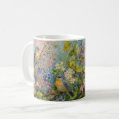 花と鳥のさえずり コーヒーマグカップ (正面左)