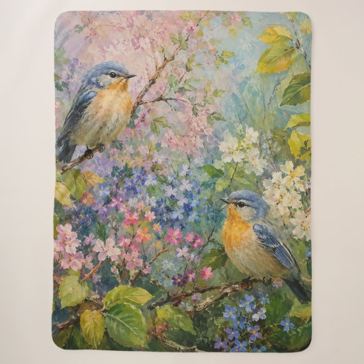 花と鳥のさえずり シェルパブランケット (正面)