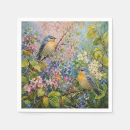 花と鳥のさえずり スタンダードカクテルナプキン