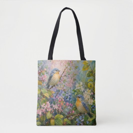 花と鳥のさえずり トートバッグ (正面)