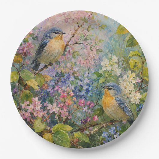 花と鳥のさえずり ペーパープレート (正面)