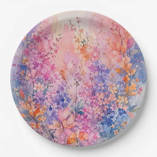 花と鳥のさえずり ペーパープレート (正面)