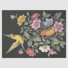 花と鳥のイラスト 薄葉紙