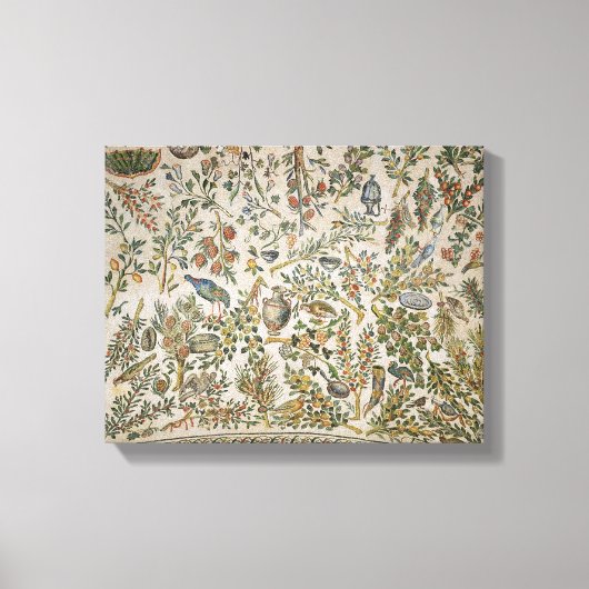 花と鳥の天井の装飾（モザイク） キャンバスプリント (正面)