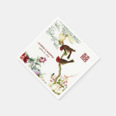 花と鳥の花中国のを愛結婚す© スタンダードカクテルナプキン (角)