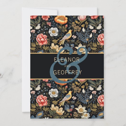 花と鳥の魅惑の結婚庭 招待状 (裏面)