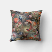 花と鳥を持つ超現実主義の芸術 クッション (裏面)