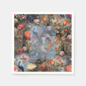 花と鳥を持つ超現実主義の芸術 スタンダードカクテルナプキン (正面)