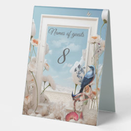 花と鳥を持つ超現実主義の芸術 テーブルテントサイン