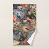 花と鳥を持つ超現実主義の芸術 バスタオルセット (ハンドタオル)