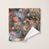 花と鳥を持つ超現実主義の芸術 バスタオルセット (ウォッシュタオル)