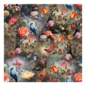 花と鳥を持つ超現実主義の芸術 フォトプリント            (正面)