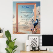 花と鳥を持つ超現実主義の芸術 ポスター (ホームオフィス)