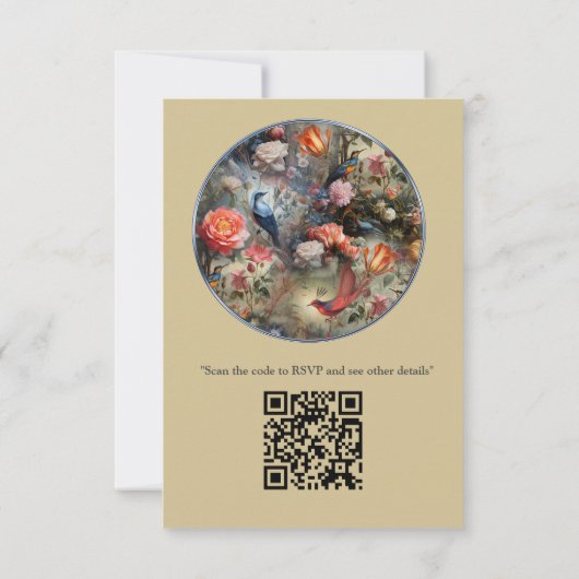 花と鳥を持つ超現実主義の芸術 出欠カード (裏面)