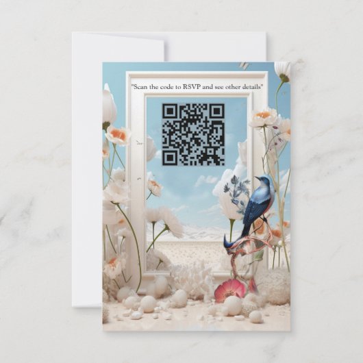 花と鳥を持つ超現実主義の芸術 出欠カード (裏面)