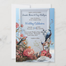 花と鳥を持つ超現実主義の芸術 招待状