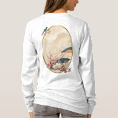 花と鳥を持つ超現実主義の芸術 Tシャツ (裏面)