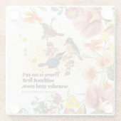 花と鳥ガラスのコースター ガラスコースター (裏面)