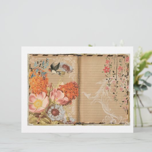花と鳥ジャンクジャーナルスクラップブック紙 (スタンド正面)