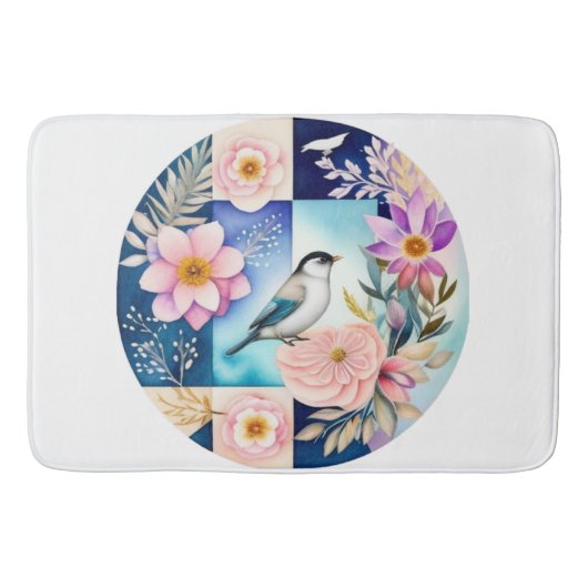 花と鳥 バスマット (正面)