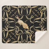 花と鳥：新しいスタイルヴィンテージ シェルパブランケット (正面(横))