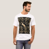 花と鳥:新しいスタイルヴィンテージ Tシャツ (正面フル)