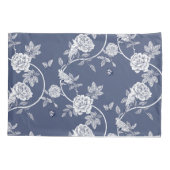 花と鳥（青） 枕カバー (裏面)