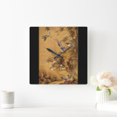 花と鳥', Hsiao Yung_The Orient スクエア壁時計 (ホーム)