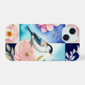 花と鳥  iPhone 15ケース (裏面横)