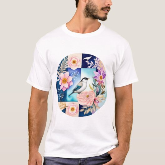花と鳥  Tシャツ (正面)