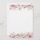 花と鹿の角の誕生日パーティー招待状 招待状 (裏面)