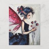 花と黒いドレスの妖精 ポストカード (正面)